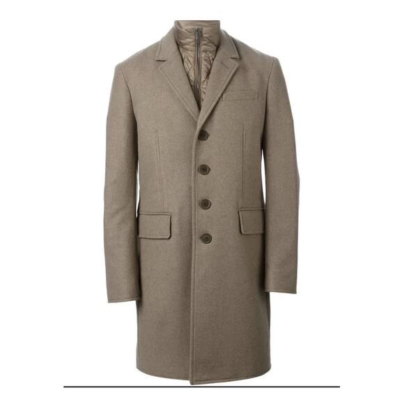 NWT Burberry Men Size XL Lyndson 3-in-1 Taupe Wool Cashmere Long Coat + Vest - Picture 1 of 12